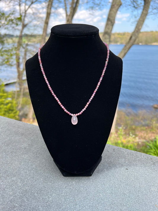 Pink Tourmaline & Rose Quartz Necklace