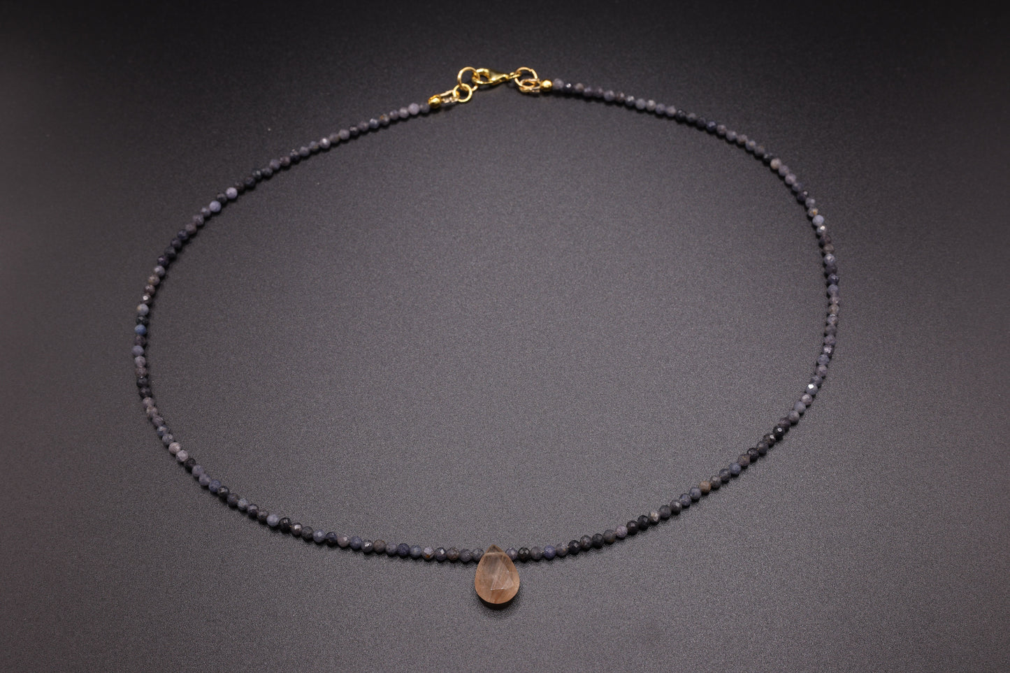 Sapphire & Rutilated Quartz Necklace