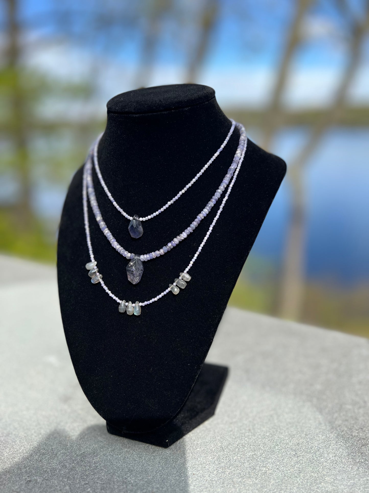 Dainty Tanzanite & Iolite Necklace