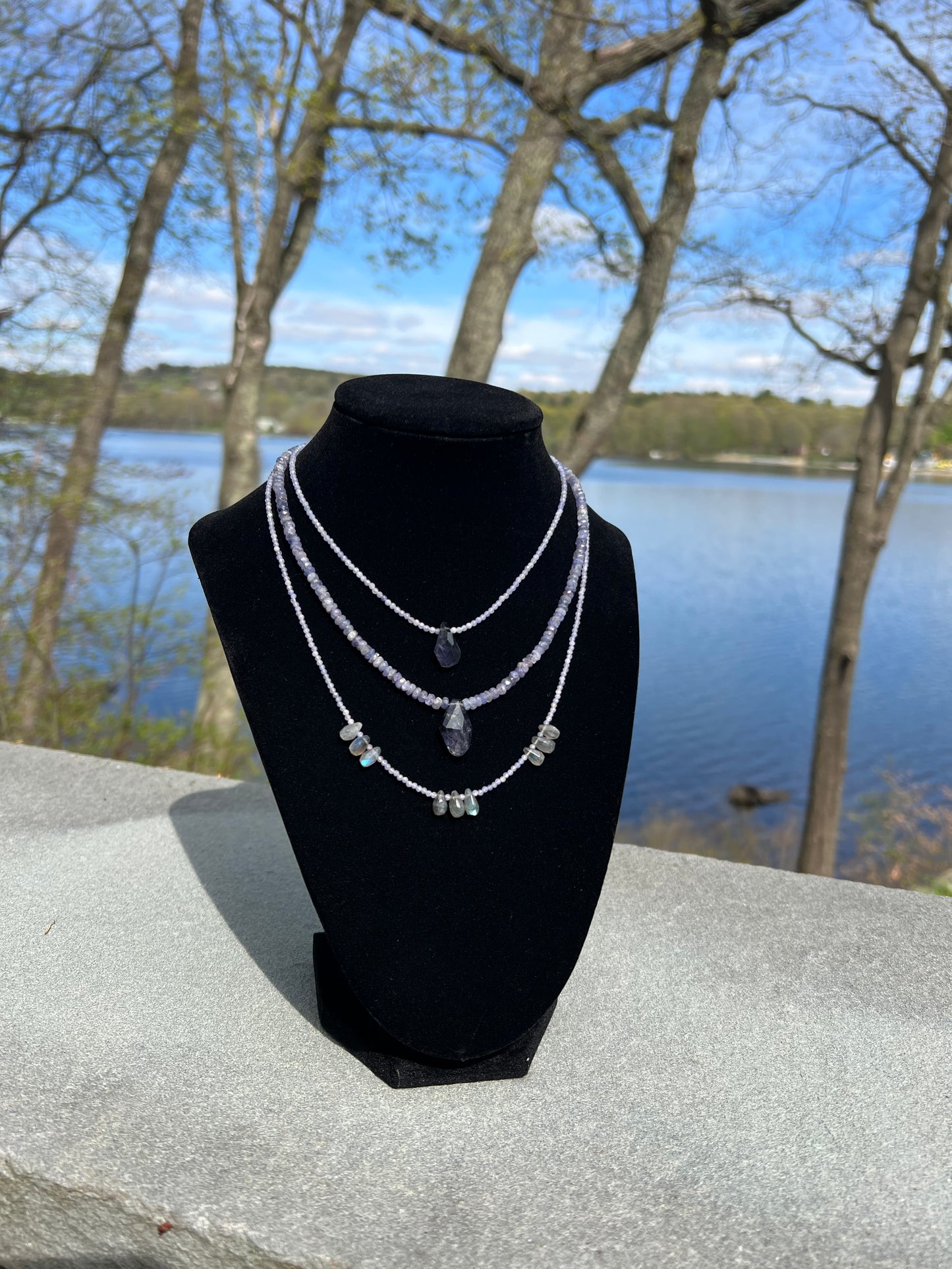 Dainty Tanzanite & Iolite Necklace